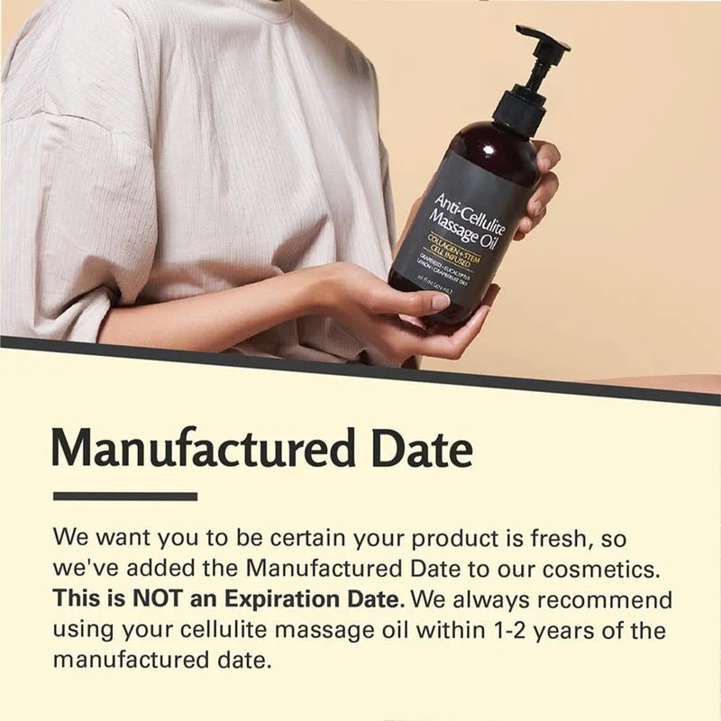 M3 Naturals Cellulite Massage Oil — 8oz Body & Skin Care with Topical Collagen