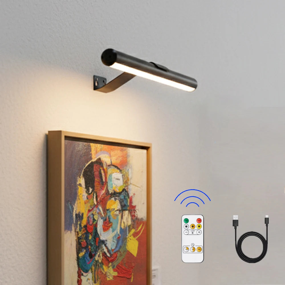 Rechargeable Picture Light Wall Lamp — Remote Control, 3 Colour Temperatures