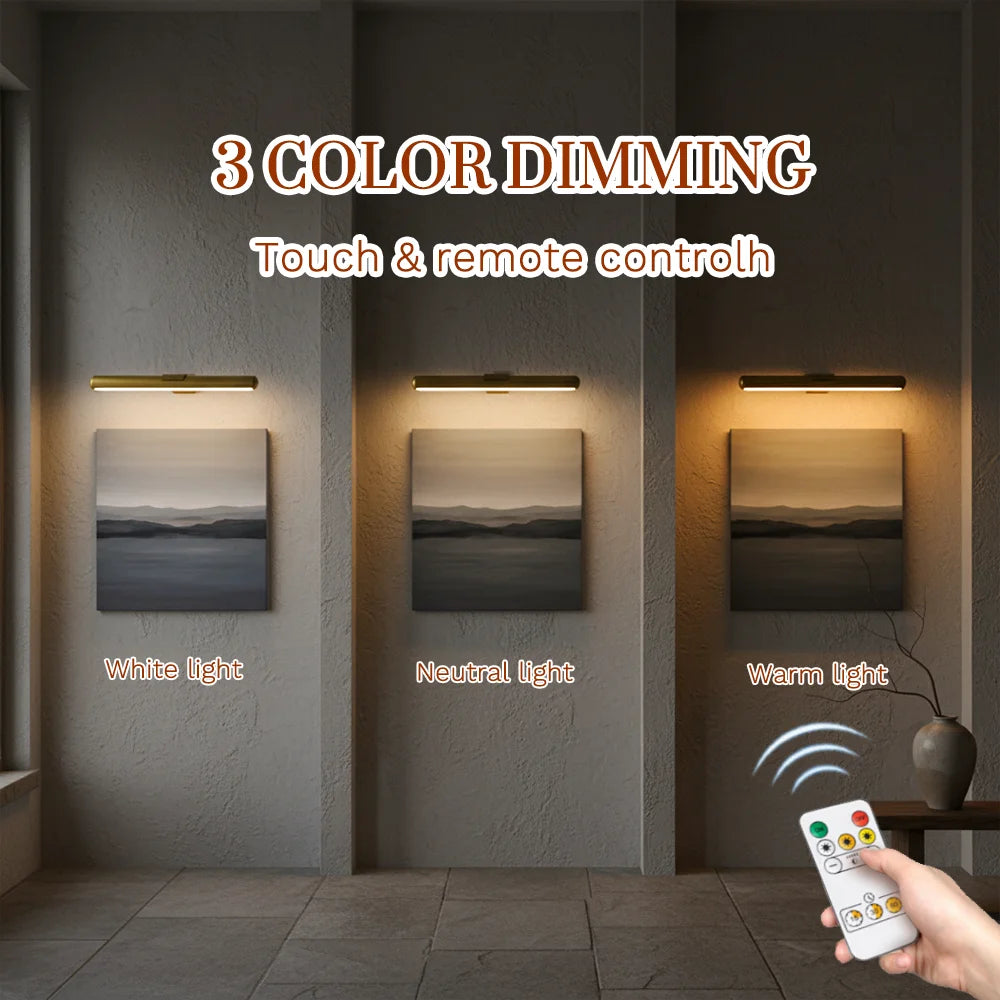 Rechargeable Picture Light Wall Lamp — Remote Control, 3 Colour Temperatures