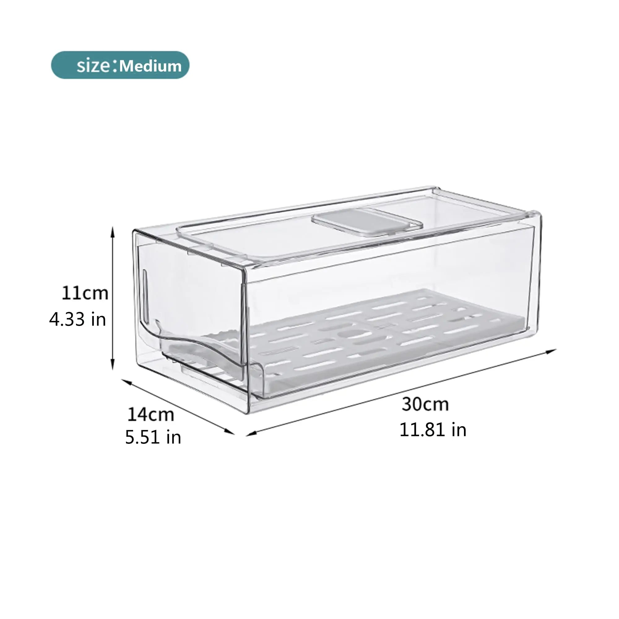 Stackable Fridge Organizer Bins — Draining Base, Large Capacity
