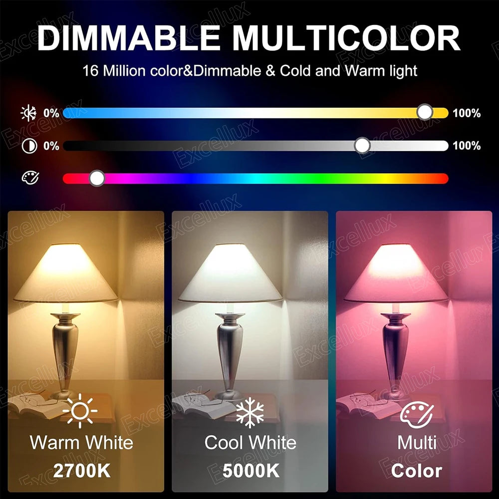 Tuya E27 Smart Bulb — WiFi or Bluetooth, RGBCW, Alexa & Google Compatible