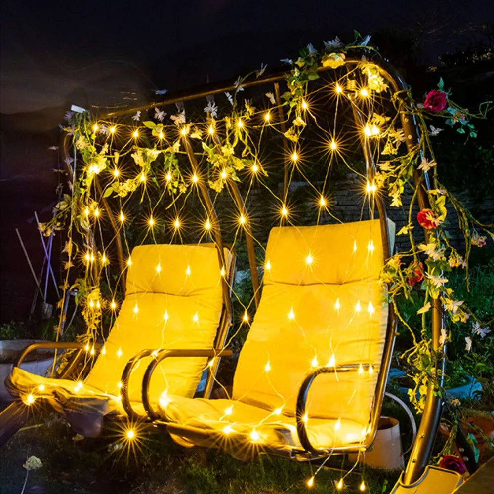 Aibik LED Net String Light – 1.5m–4m Fairy Mesh Light for Garden & Party AC220V
