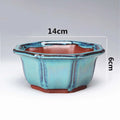 Chinese Style Bonsai Pot – Breathable Glazed Stoneware Planter with Drainage