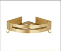 Triple-Tier Brushed Gold Aluminum Corner Shelf — Wall-Mounted Shower Organizer
