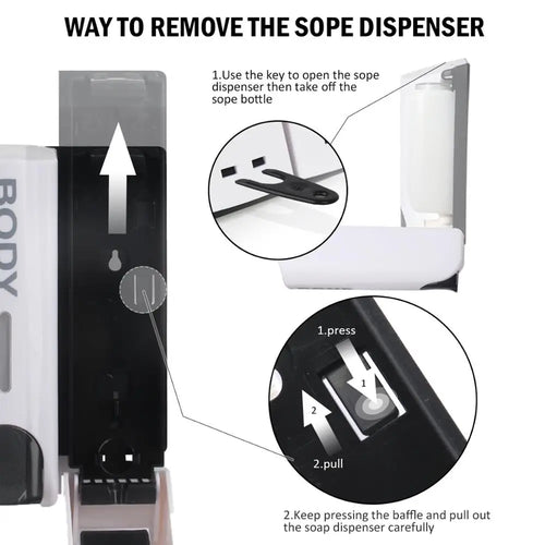 350ml Wall-Mount Soap Dispenser — Single, Double or Triple, ABS, CE Certified
