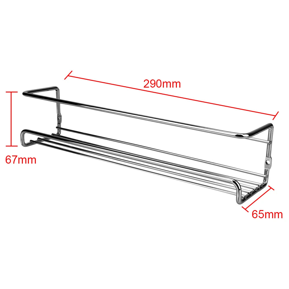 Metal Hanging Spice Rack — Wall-Mount, Drill or Adhesive, Set of 2