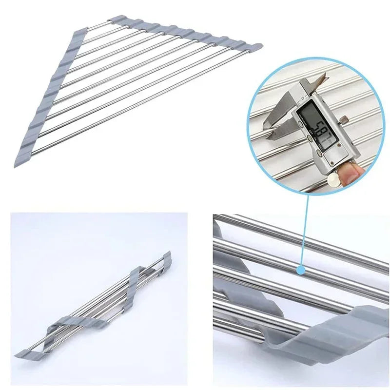 Roll-Up Corner Sink Dish Drying Rack
