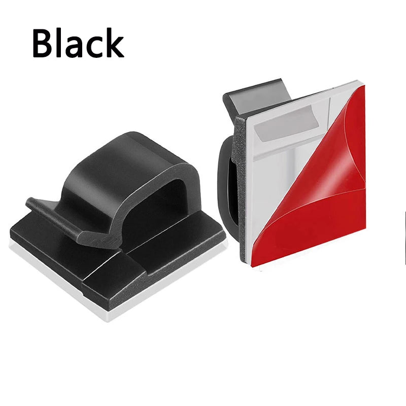 Self-Adhesive Acrylic Cable Clips — Wire Holder & Cord Organizer