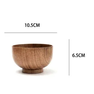 Japanese Style Jujube Wood Round Bowl — Soup, Rice & Children’s Tableware