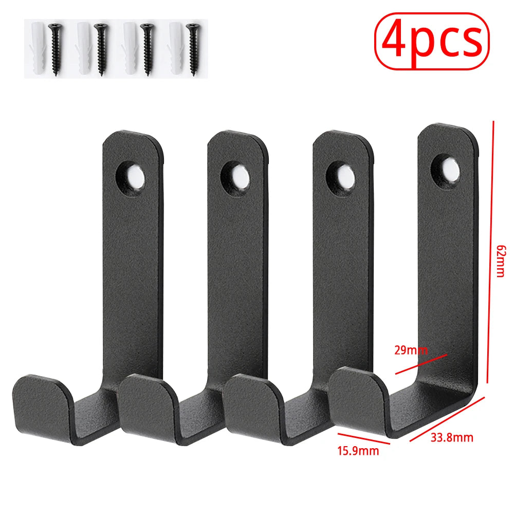 Heavy-Duty Black Metal Wall Hook — Coat, Towel & Bag Hanger