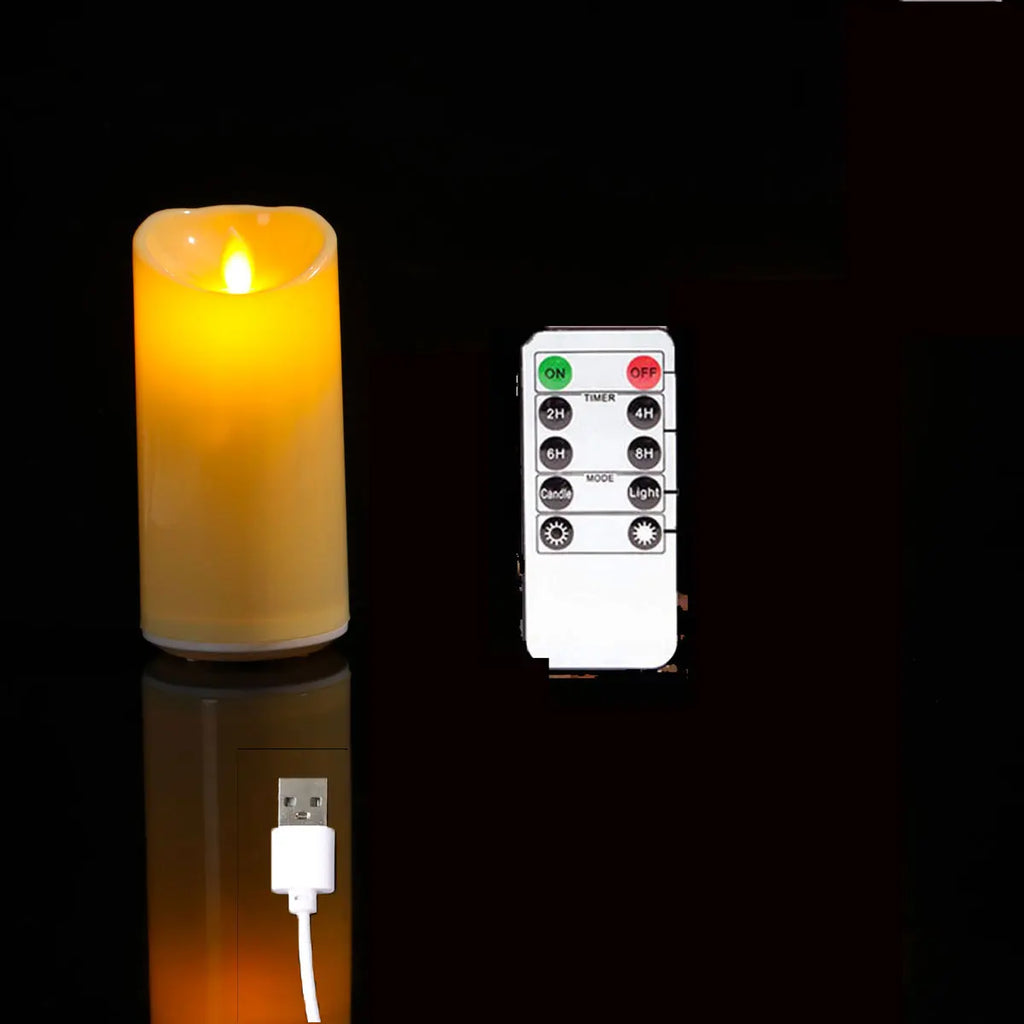 USB Rechargeable LED Candles with Remote Control — Set of 1 or 3