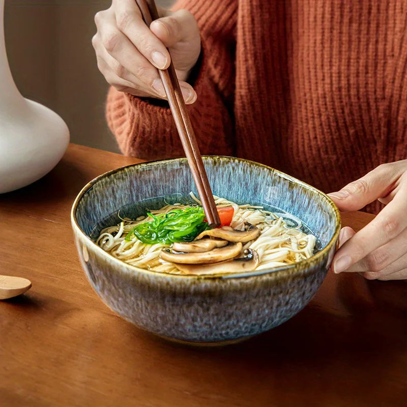 Yunmeng Kiln Ceramic Noodle & Fruit Bowl — 6.5-Inch Restaurant Tableware