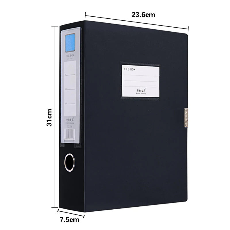 PP Standing A4 File Box — Waterproof Document Organizer, 3 Spine Widths