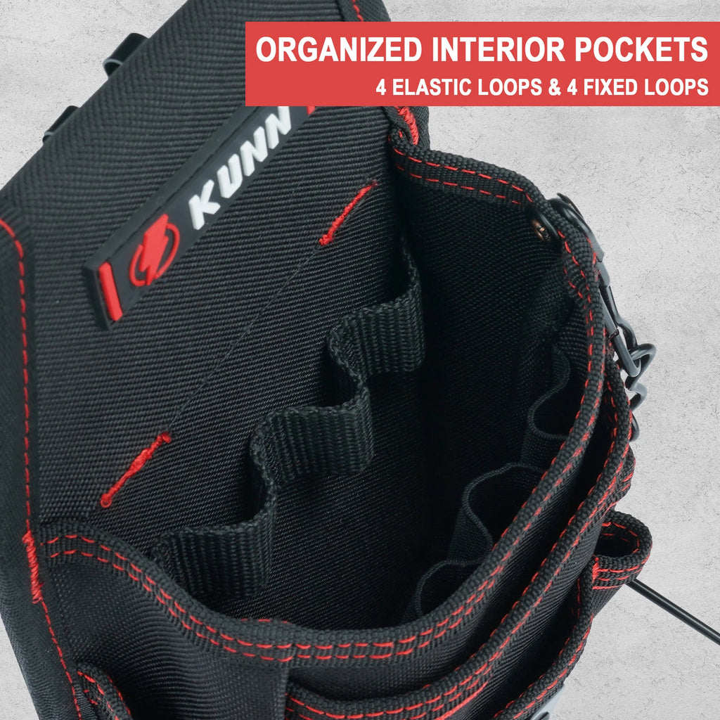7-Pocket Electrician Tool Pouch with Belt Clip – Heavy Duty Nylon Organizer for HVAC & Trades