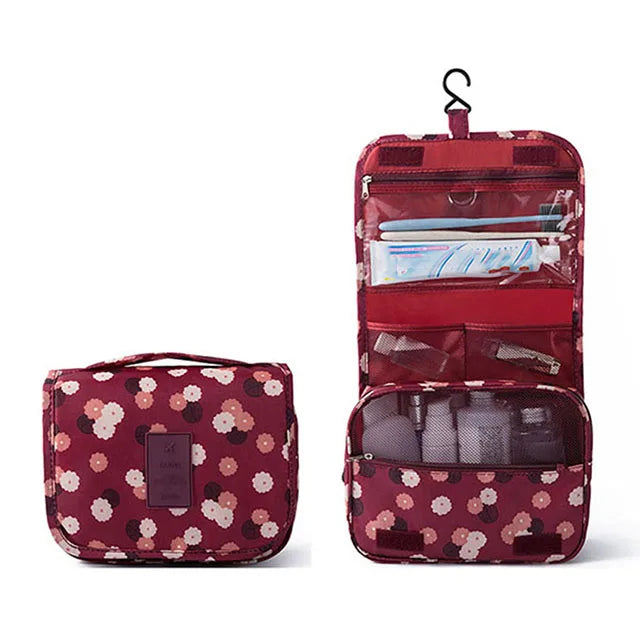 Foldable Hook Cosmetic Bag — Waterproof Travel Makeup Organizer, 24×19cm