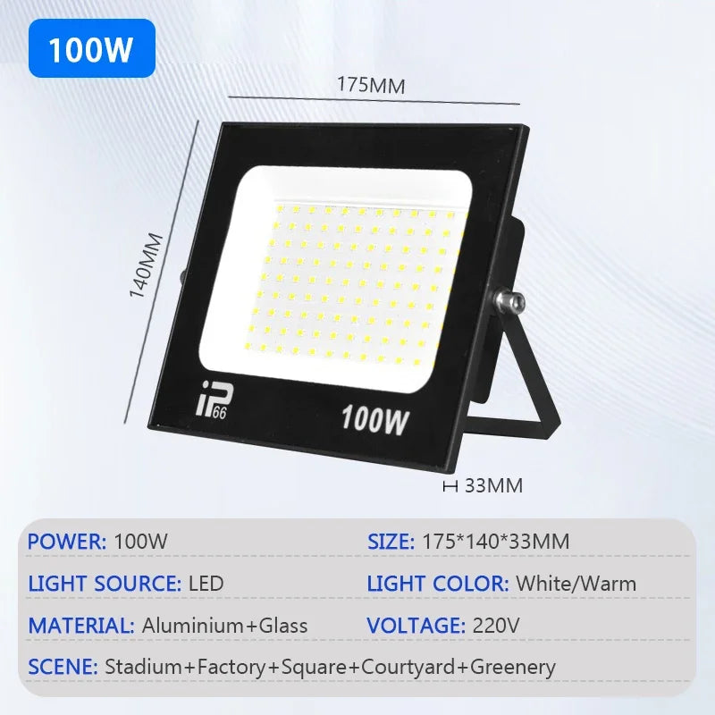 TIIIIT LED Floodlight IP66 – 10W–200W Outdoor Spotlight AC220V