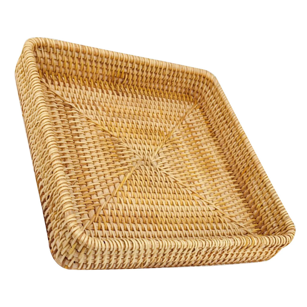 Hand-Woven Rattan Serving Tray — Multipurpose, Indoor & Outdoor