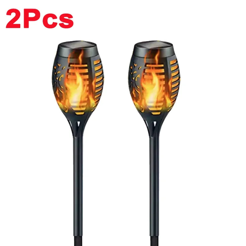 Solar Flame Torch Lights – IP65 Flickering LED Garden Stake Lamps (1–10 pcs)