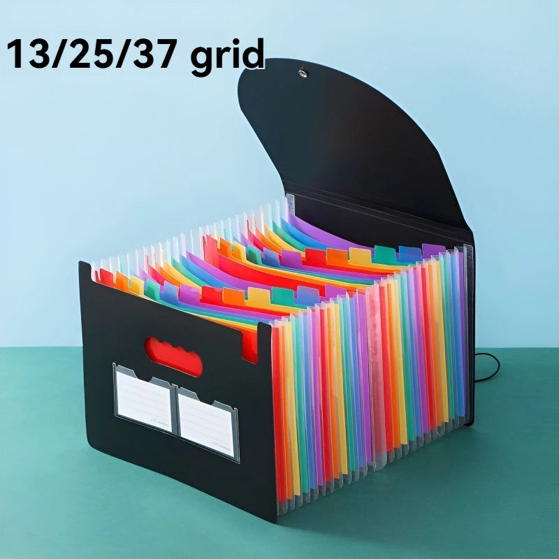 PP Multi-Layer Hanging File Bag — A4 Accordion Folder with Rope