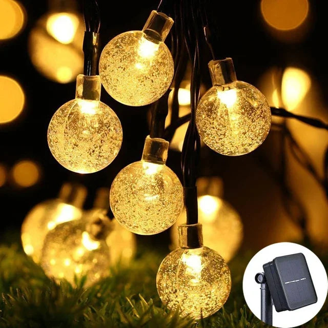 Solar Crystal Globe Fairy Lights — Waterproof, Garden & Party Decor