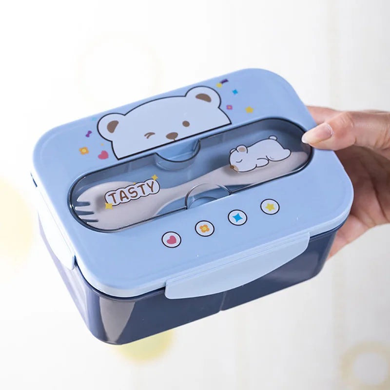 BPA-Free Leakproof Lunch Box with Cutlery — Microwave Safe, for School & Office