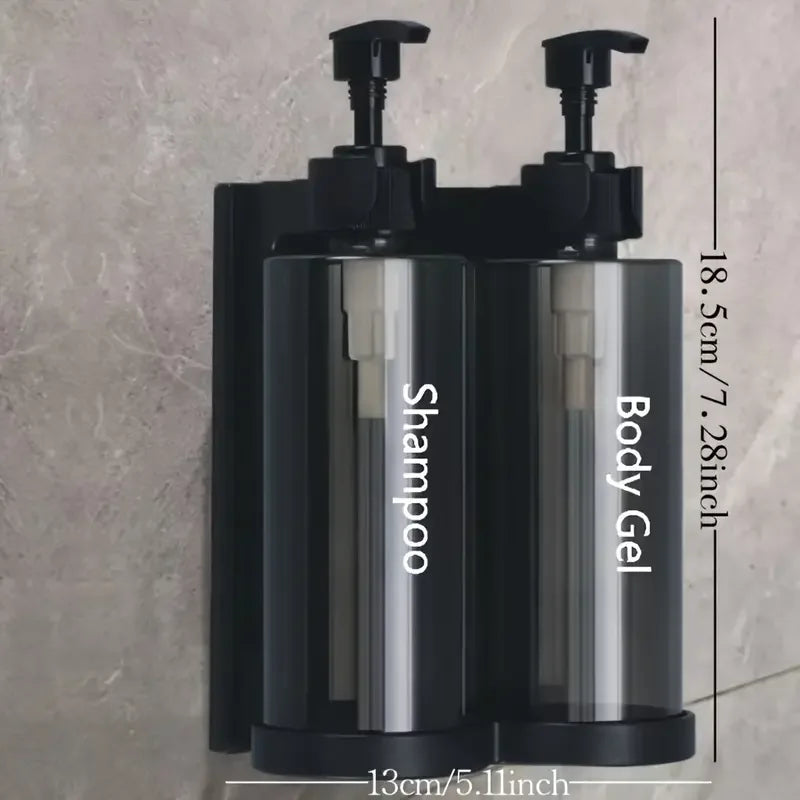 300ml Wall-Mount Soap & Shampoo Dispenser — Lockable, No-Drill Install