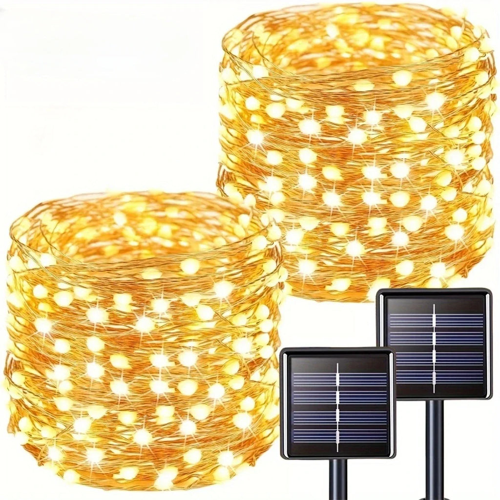 Solar Copper Wire Fairy Lights — 8 Modes, Waterproof, Indoor & Outdoor