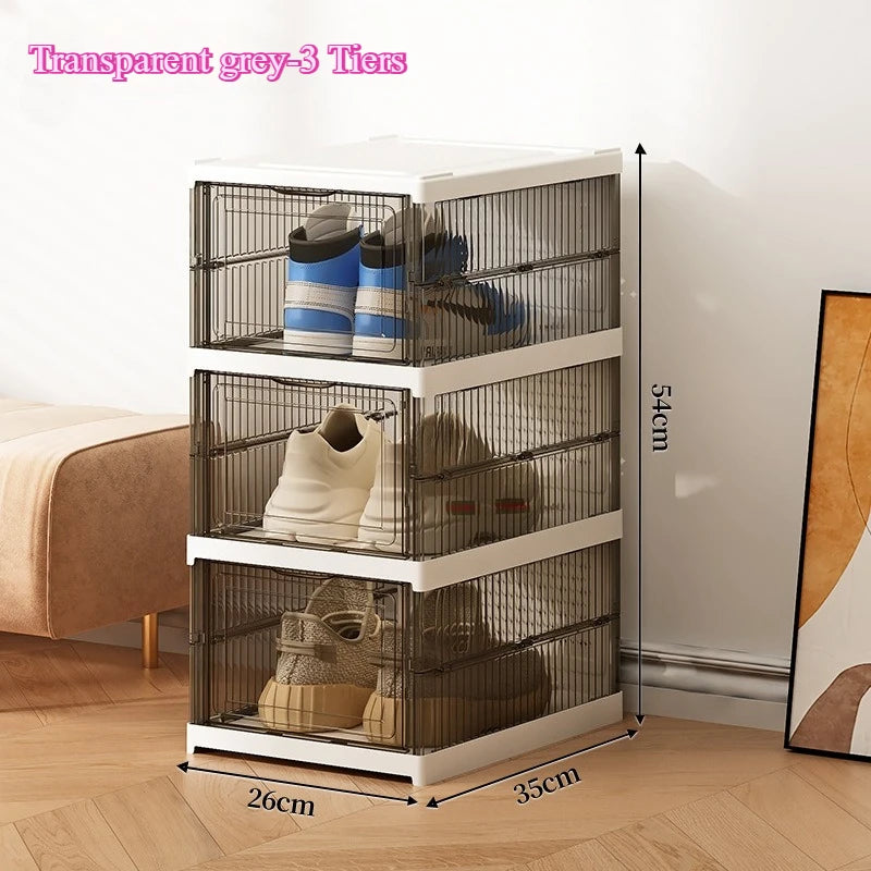 Stackable Dustproof Shoe Cabinet with Doors