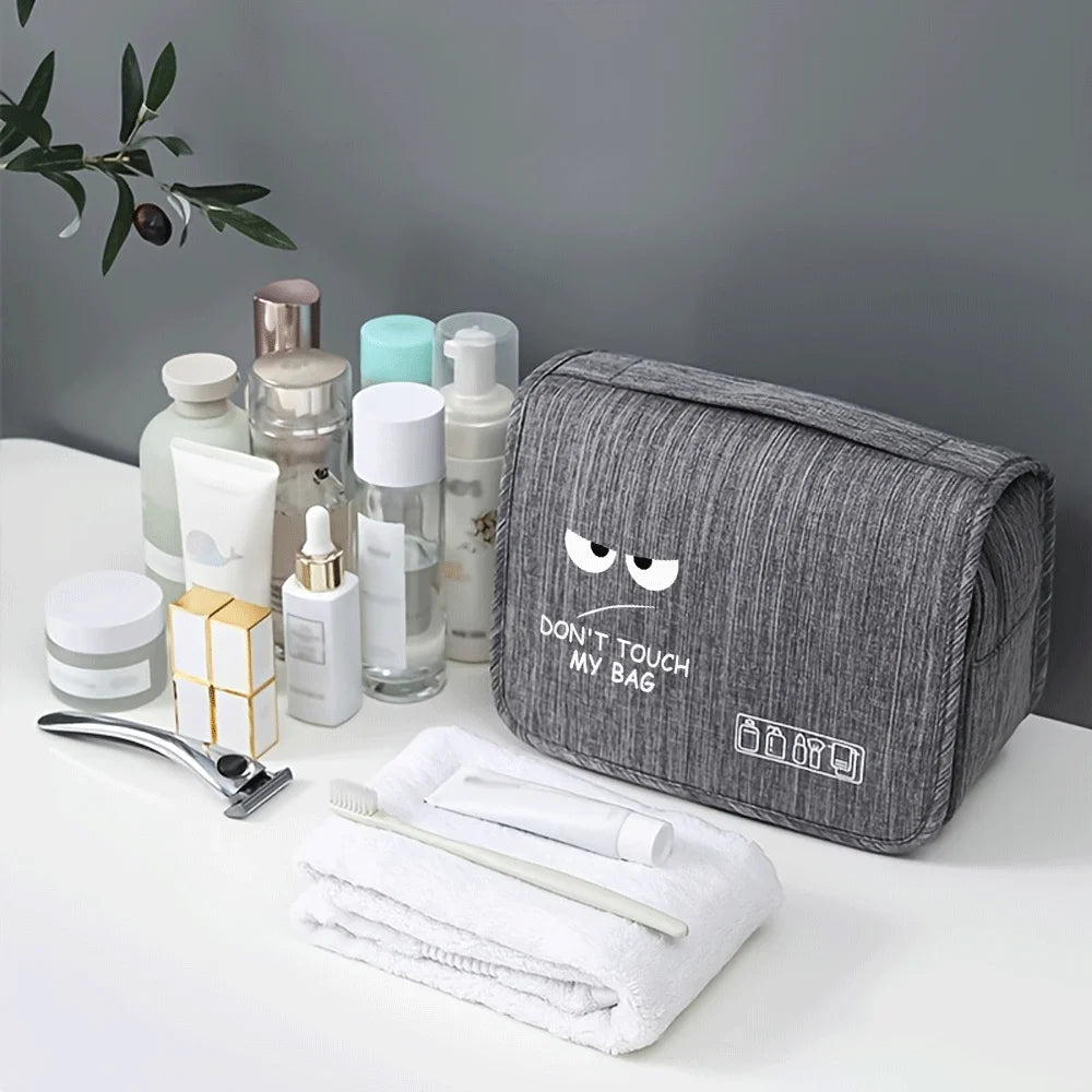 Hanging Cosmetic Bag — Unisex Polyester Travel Toiletry Organizer, Foldable