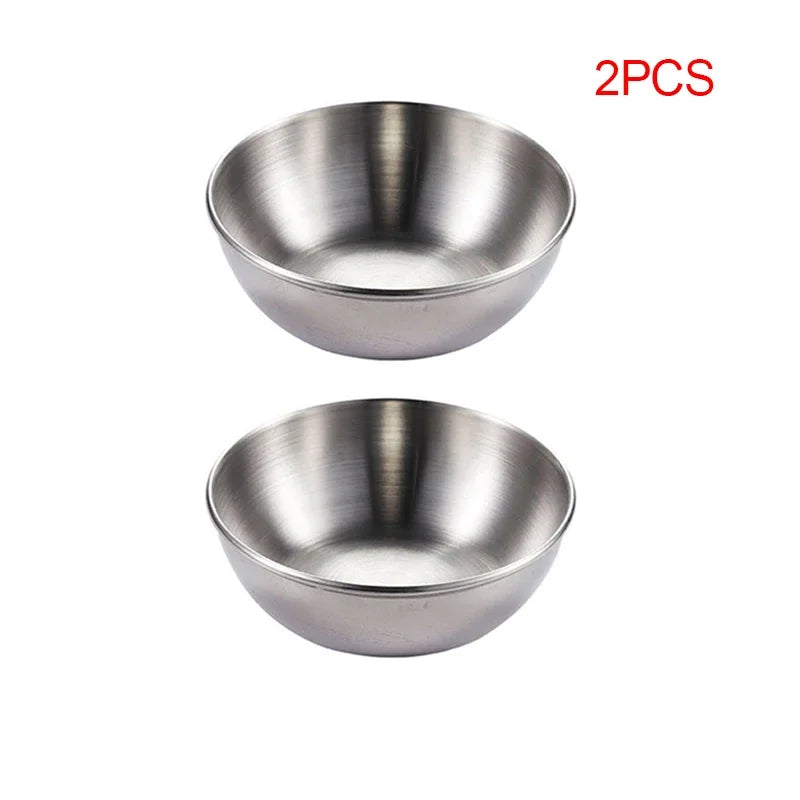 Stainless Steel Sauce & Appetiser Dishes — Gold or Silver, Set of 2 or 4