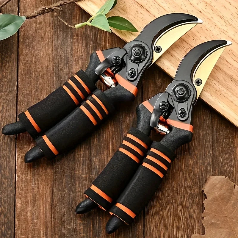 8.5" Professional Titanium Bypass Pruning Shears – Sharp Garden Pruners & Hedge Clippers