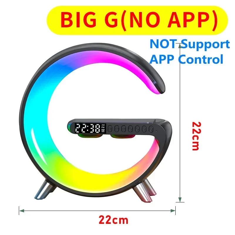 Smart Wake-Up Light — Wireless Charger, Bluetooth Speaker & RGB Atmosphere
