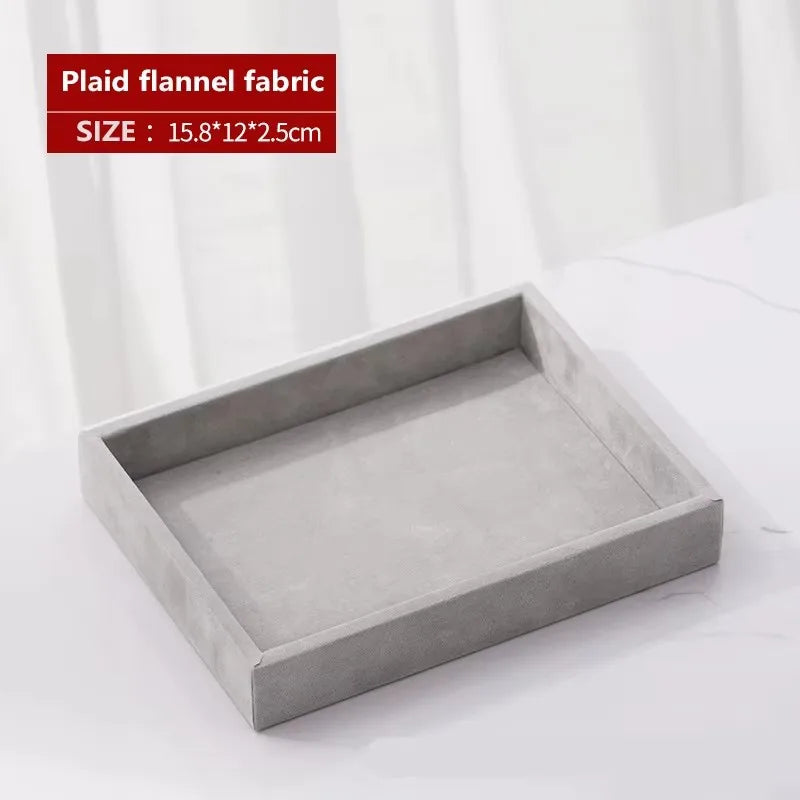 Plaid Cloth Jewelry Storage Tray