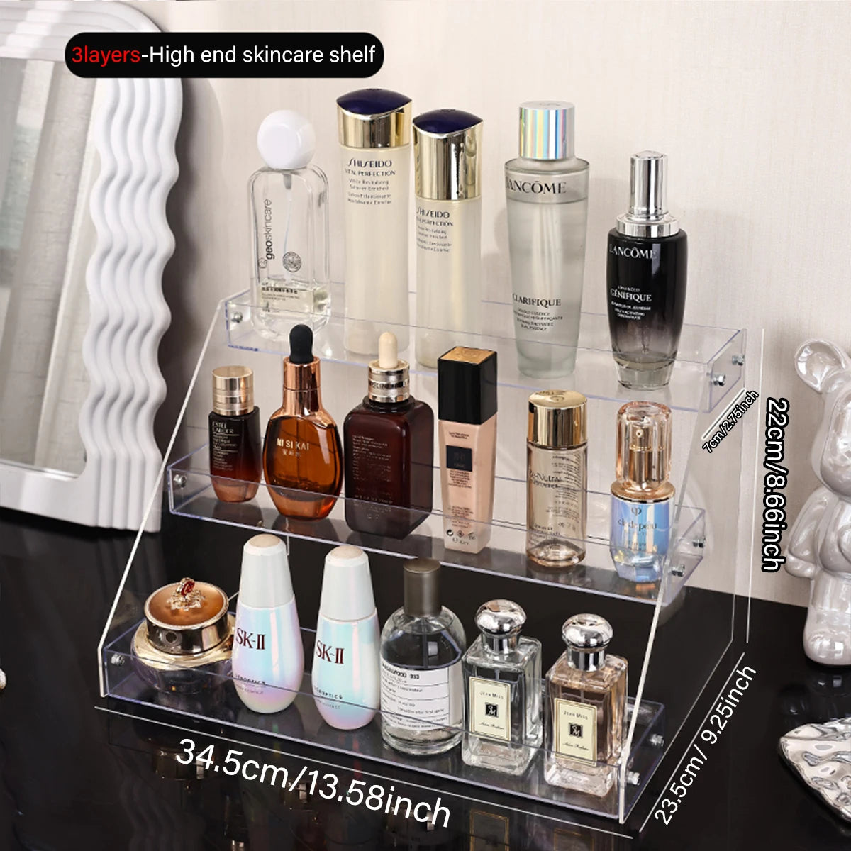 Acrylic Tiered Skincare & Cosmetics Display Rack