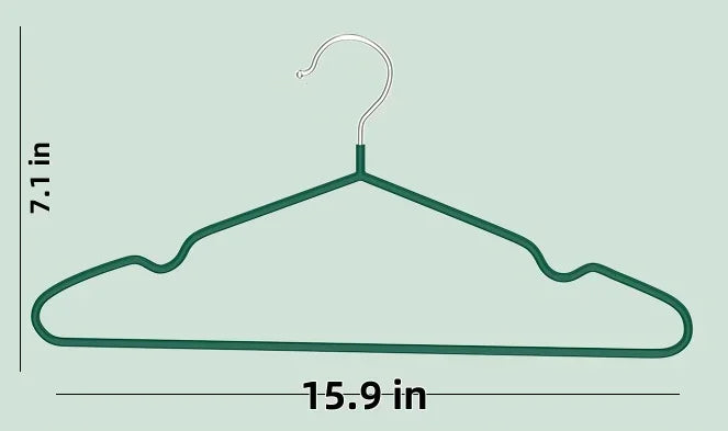 Non-Slip Coated Metal Suit Hangers — Pack of 10
