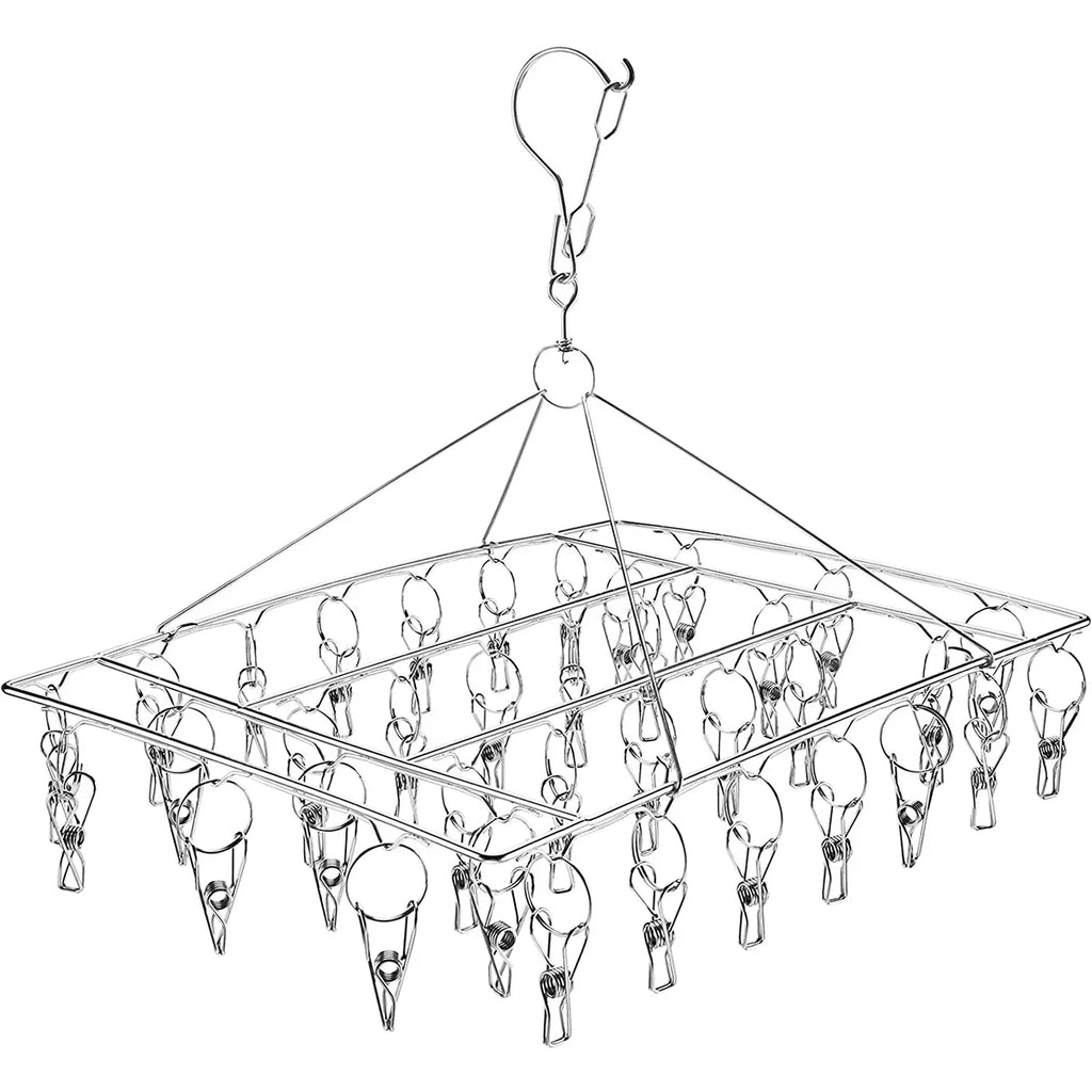 24-Clip Folding Rotatable Sock Hanger