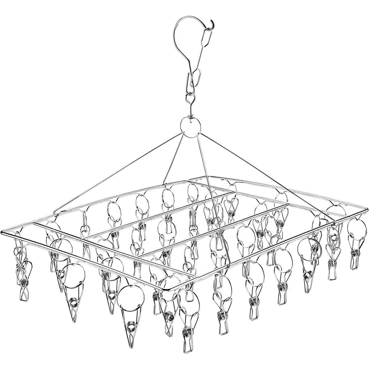 24-Clip Folding Rotatable Sock Hanger