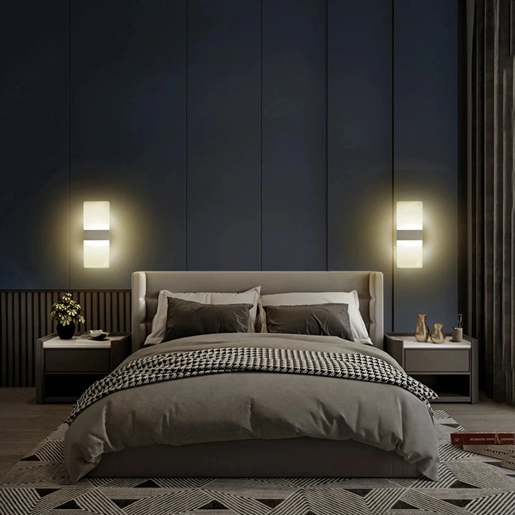 Acrylic LED Wall Sconce — 6W/12W, Black, Gold or Silver