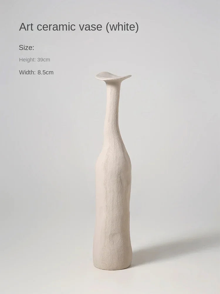 Nordic Morandi Ceramic Vase — Handmade Inkjet Finish