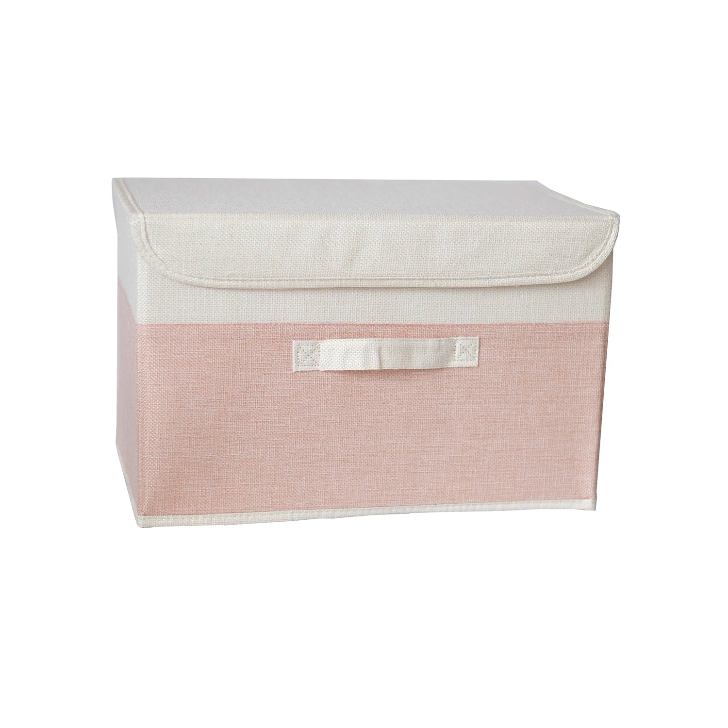 Foldable Cotton Linen Storage Basket with Lid