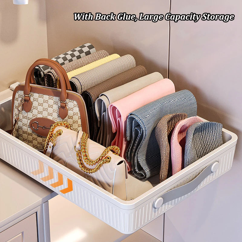 Kitchen Sliding Drawer Cabinet Organizer with Handle — No-Drill, Multipurpose