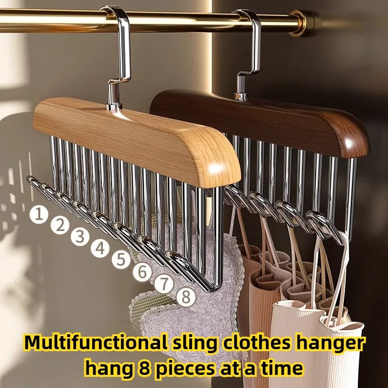 Multifunctional Wood & Steel Wave Hanger Organizer