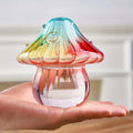 Boho Handcrafted Glass Mushroom Vase — Hydroponic Cylinder Planter