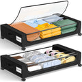 Under-Bed Storage Containers with Wheels & Clear Lids — Set of 2 (48L each)
