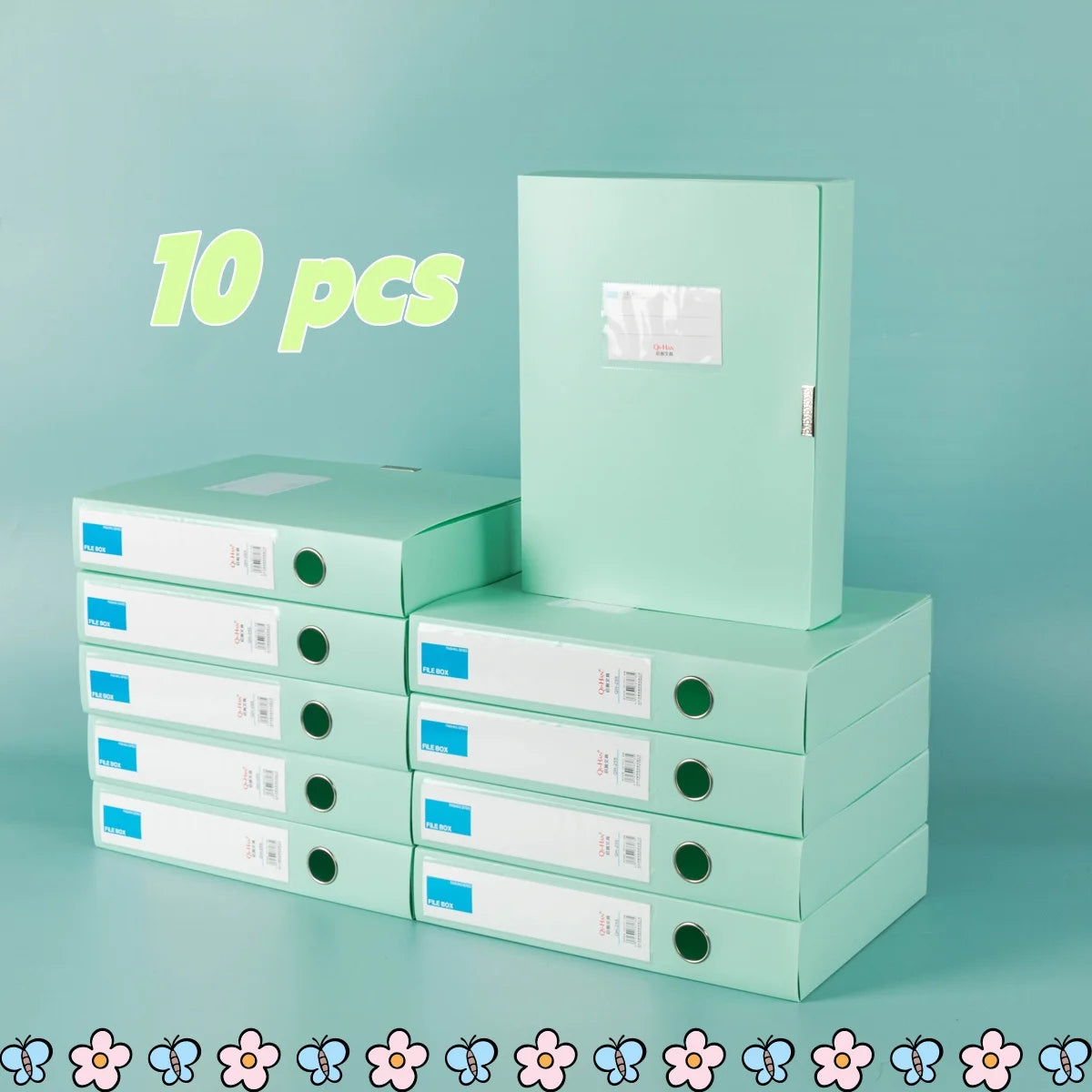 Thickened A4 Document Storage Boxes — Set of 10