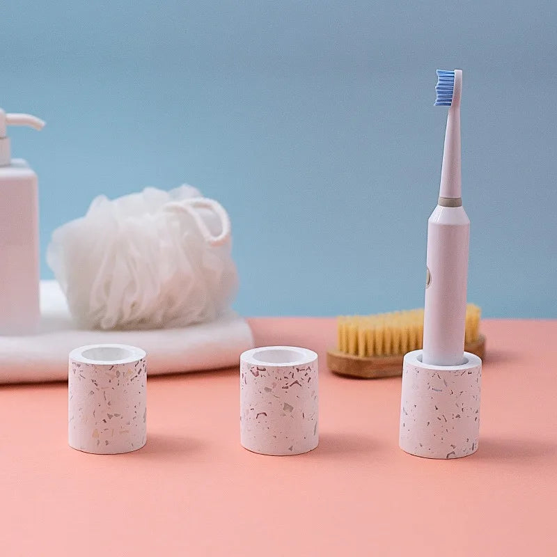Diatomite Toothbrush Holder — Absorbent Terrazzo Bathroom Container