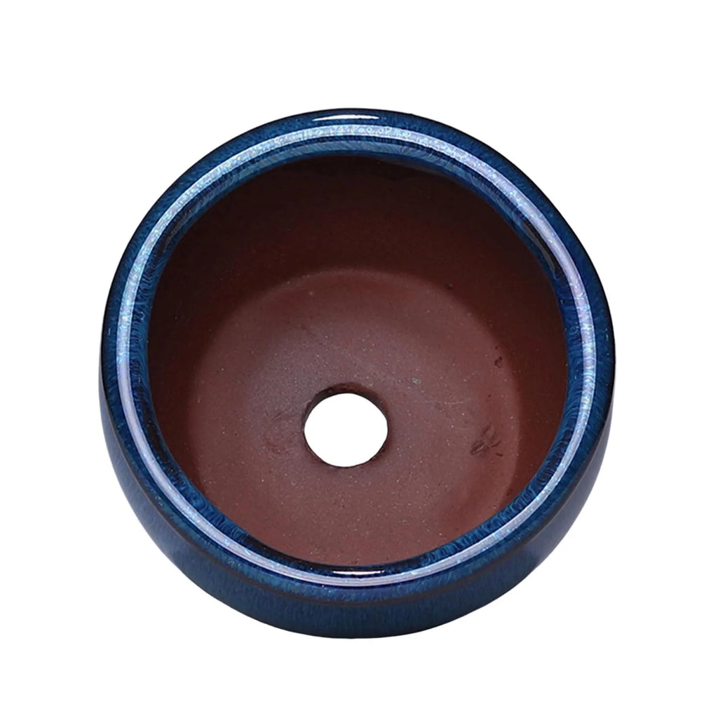 Round Ceramic Succulent Pot with Drainage Holes – Glazed Planter for Indoor & Outdoor