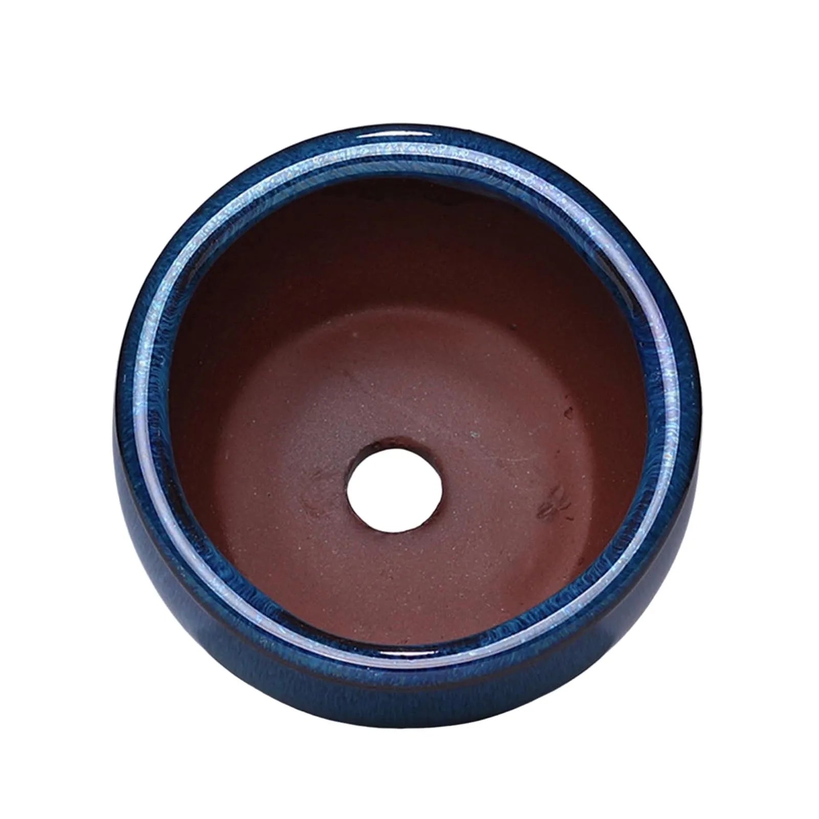 Round Ceramic Succulent Pot with Drainage Holes – Glazed Planter for Indoor & Outdoor