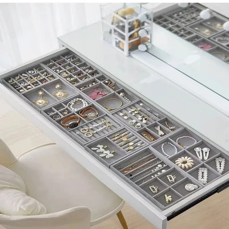 Plaid Cloth Jewelry Storage Tray
