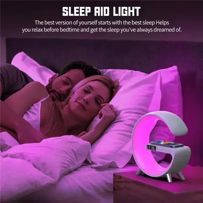 Smart Wake-Up Light — Wireless Charger, Bluetooth Speaker & RGB Atmosphere